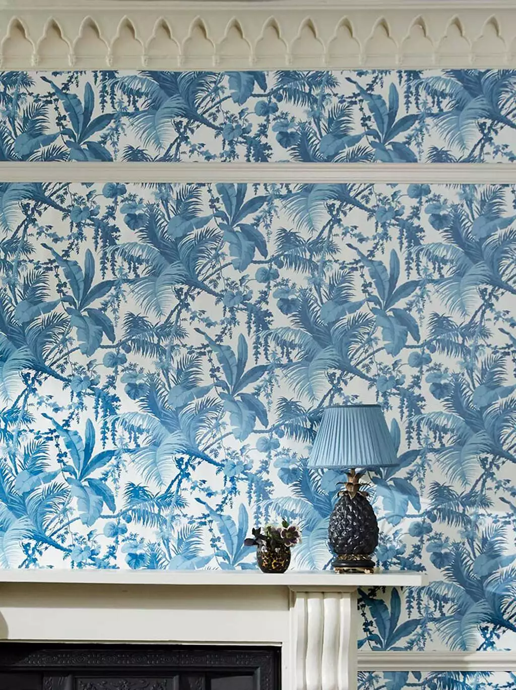 Pampas, off white & cerulean - Blätter - Florale Muster - Äste - Blau - Creme - House of Hackney