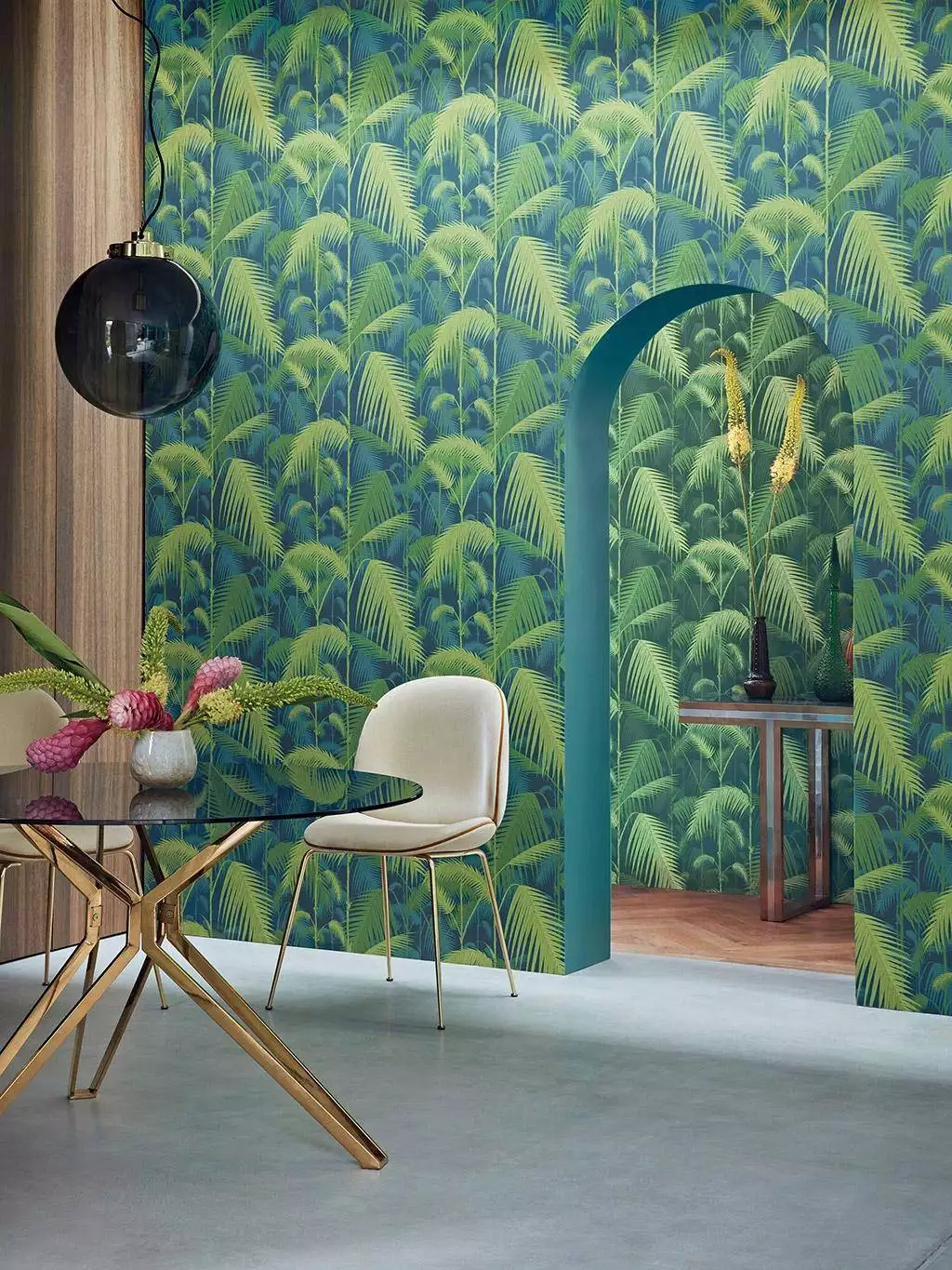 Palm Jungle, col.01 - Blätter - Blau - Grün - Cole & Son
