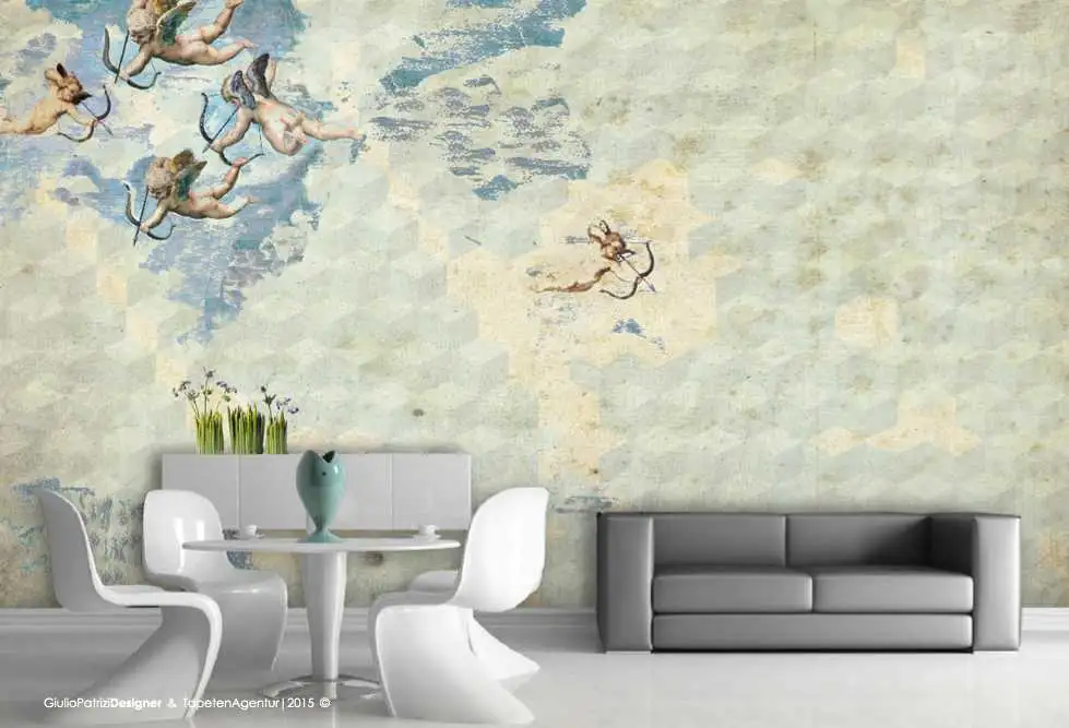 Memory of Galatea - Figuren - Quadrate/Rechtecke - Wolken - Blau - Creme - Hellblau - Carlos