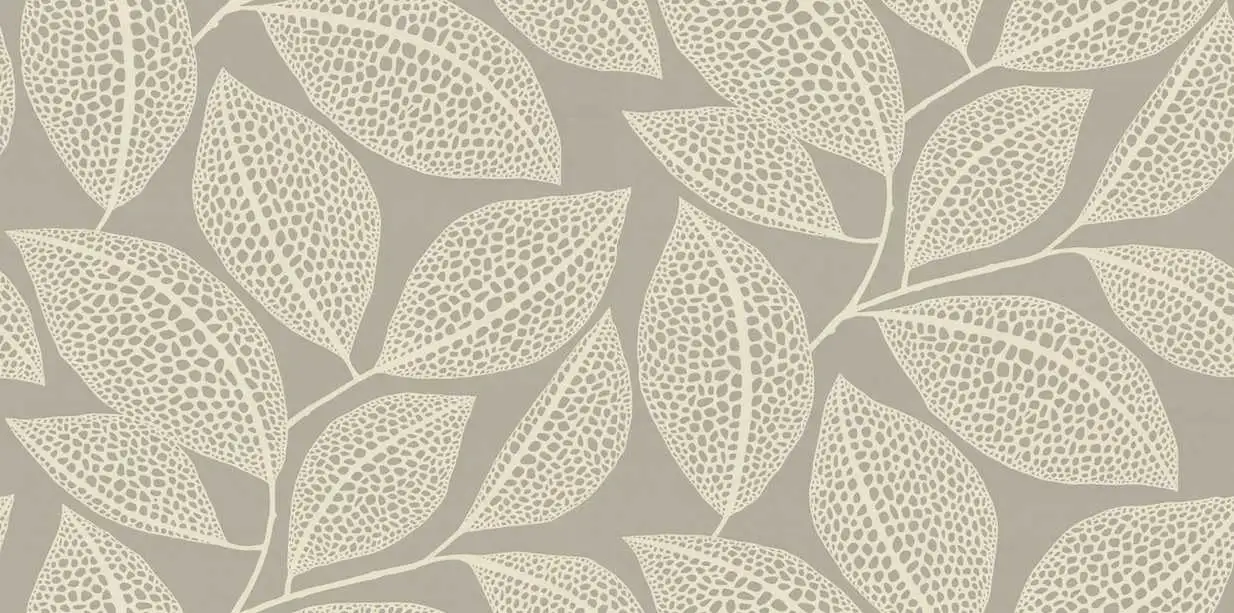 Pebble Leaf, col.03 - Blätter - Creme - Grau - MissPrint