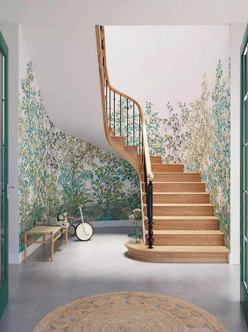 Confidences sous l Oranger - Blumen - Blätter - Florale Muster - FotoTapeten - Früchte - Multicolor - Casadeco