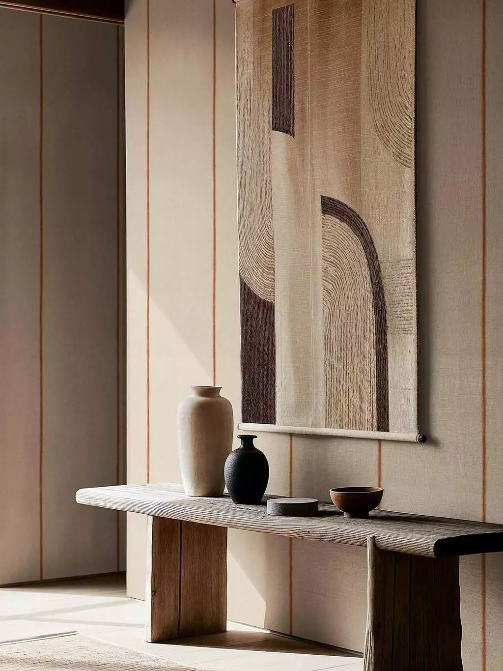 Yuki, amber - Linie - Streifen - Creme - Ocker - COORDONNÈ