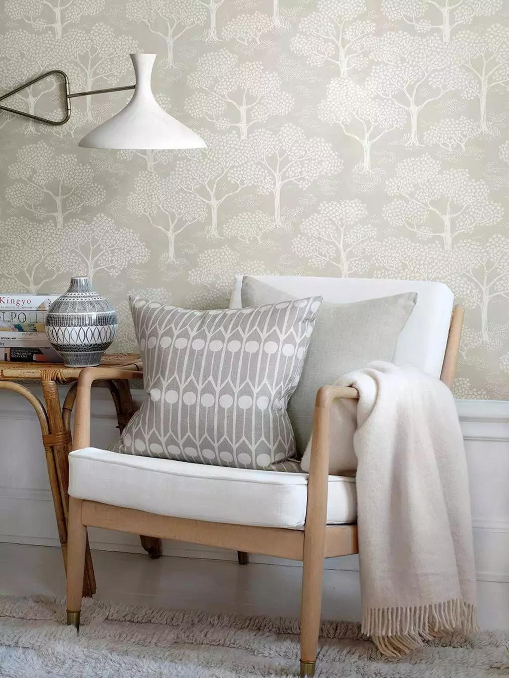 WOODLAND NOTES CLAY BEIGE - Bäume - Braun - Creme -  Littlephant