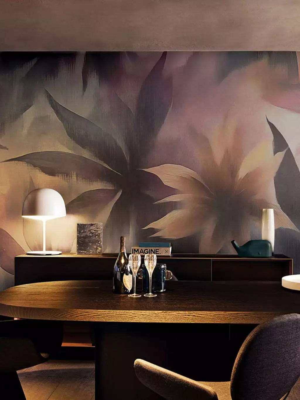 Nocturnal Rhapsody - Blumen - Florale Muster - FotoTapeten - Multicolor - Londonart