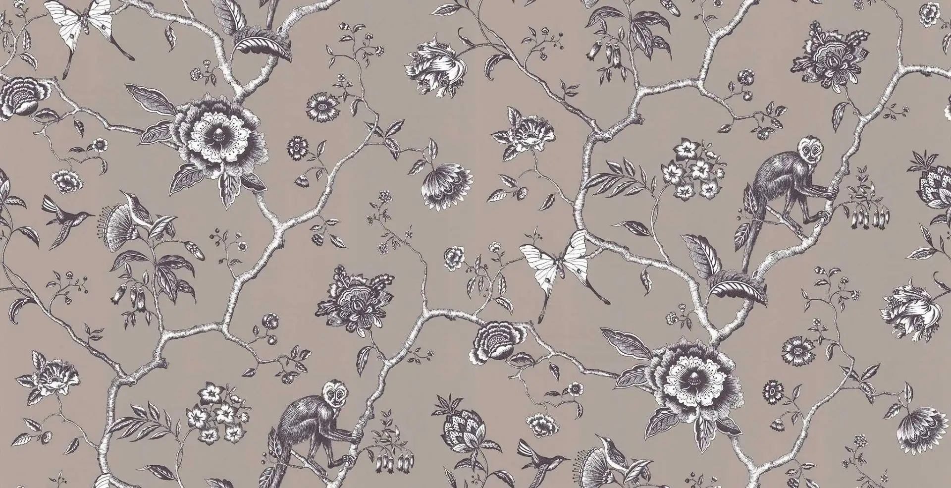 Jardin de Paradis, Clair de Lune - Blumen - Tier Tapeten - Äste - PIERRE FREY GmbH