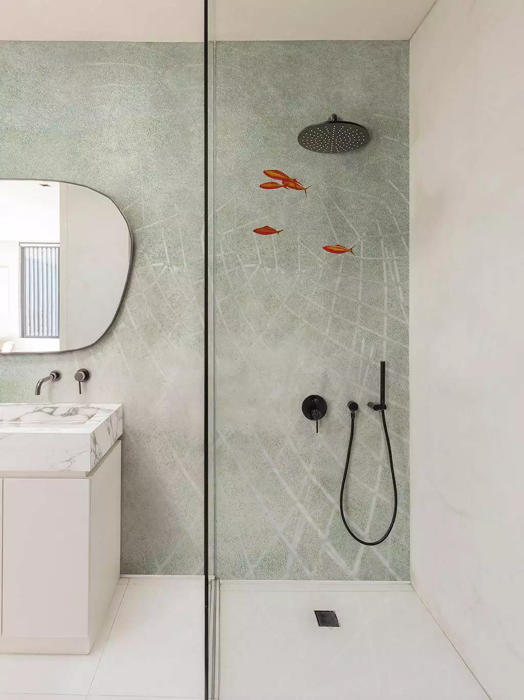 Anassa by Wall and deco - Fische - Creme - Grau - Rot - wall & decò