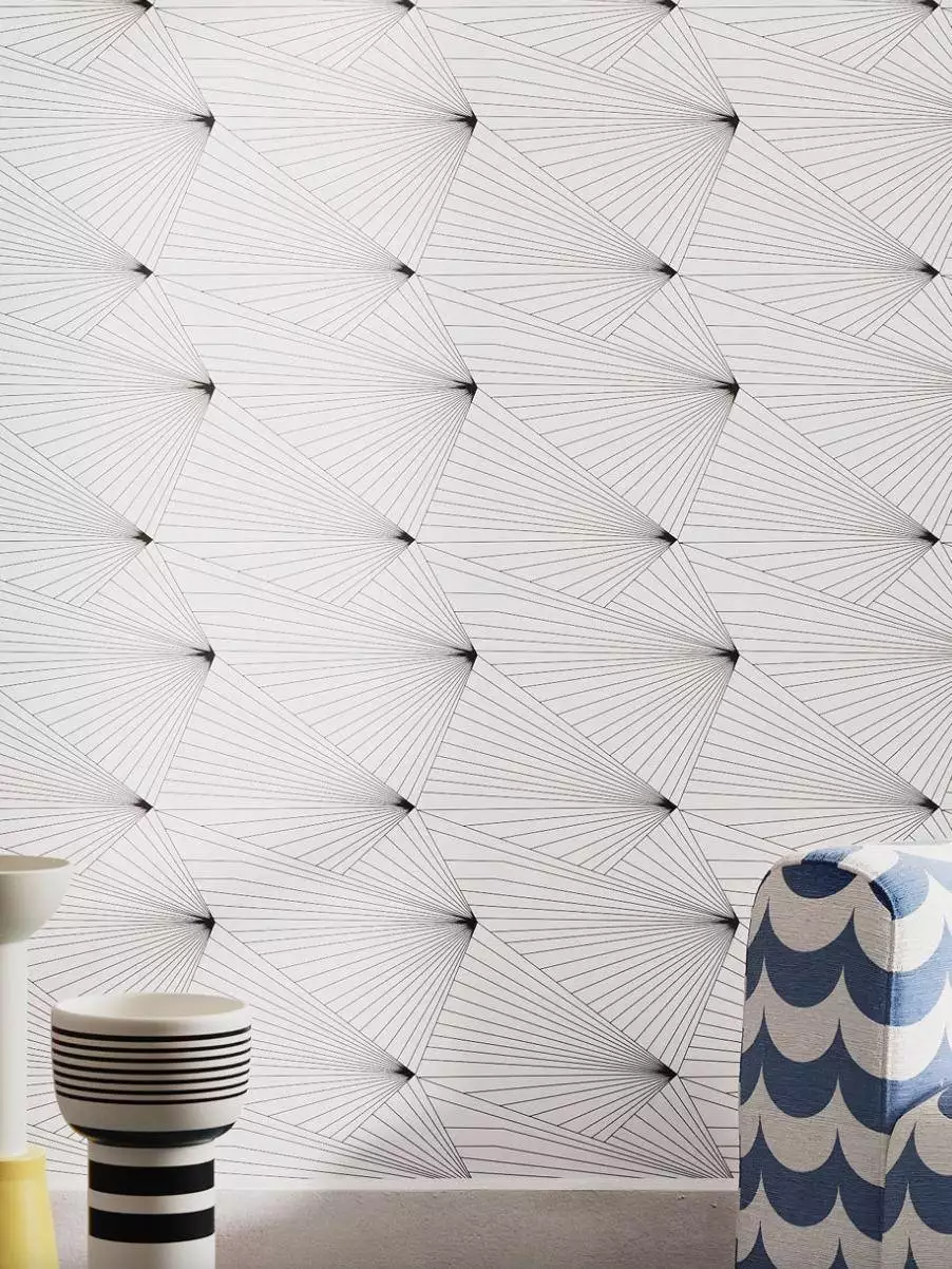 Fan, col. 01 - Gitter - Linie - Schwarz - Weiß - Erica Wakerly