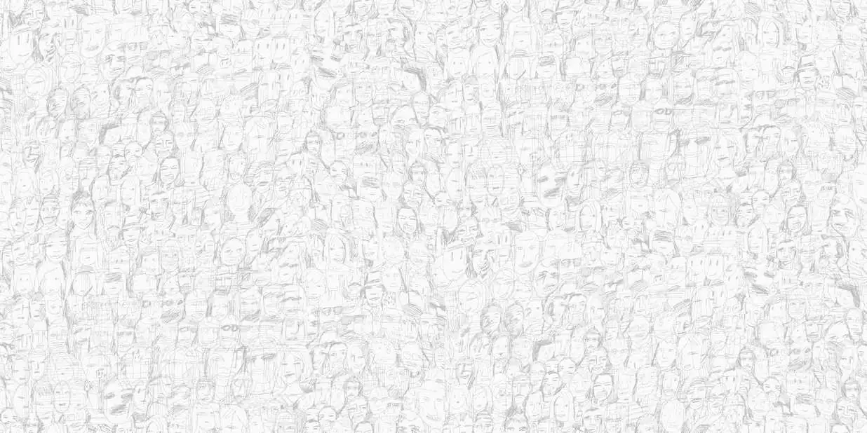 Mil Caras, col.02 - Gesichter - Zeichnungen - Silber - Weiß - Tres Tintas