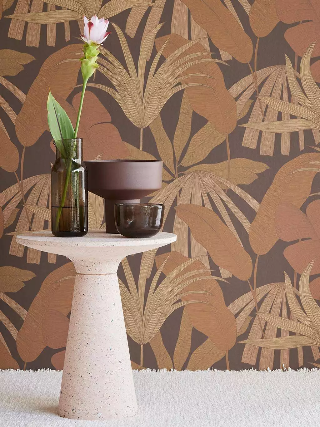 Festival flora, col. 01 - Blätter - Florale Muster - Braun - Hellbraun - Eijffinger