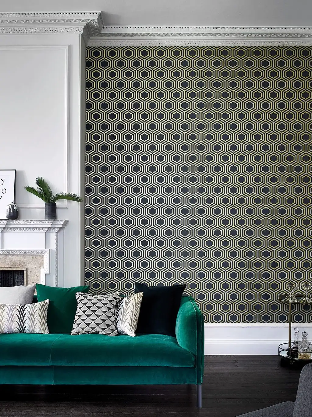 Selo, col. 9 - Graphisch - Anthrazit - Gold - Grau - Sanderson 