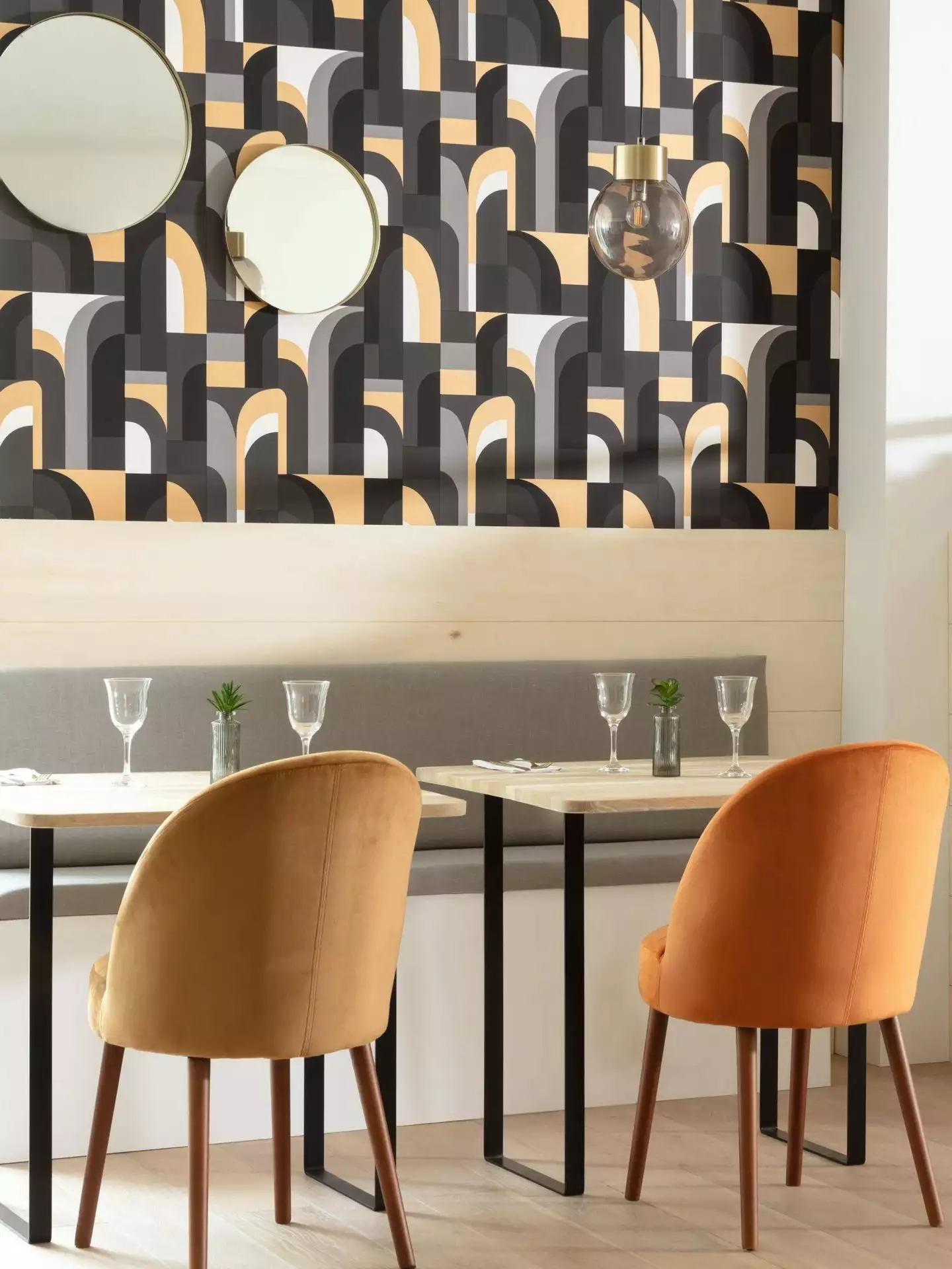 Doors, col. 01 - Bögen - Gebäude - Anthrazit - Gold - Grau - Weiß - Caselio