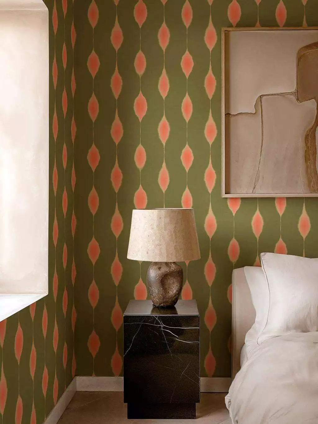 Kumo, moss - Aquarell - Rauten - Streifen - Grün - Multicolor - Olive - COORDONNÈ