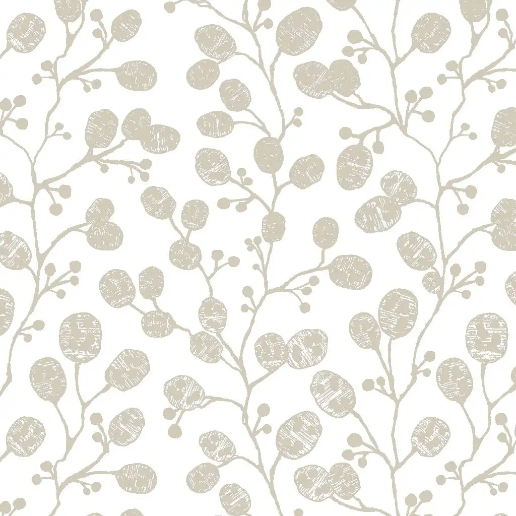 Honesty, ivory/gold - Blätter - Äste - Gold - Weiß - Clarke & Clarke