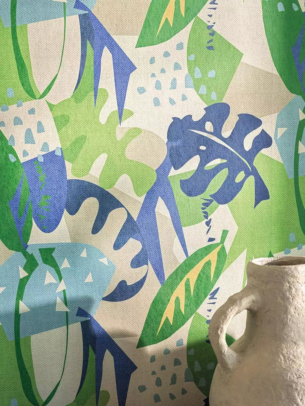 Zylina, col. 01 - Blätter - Florale Muster - Blau - Creme - Gelb - Grau - Grün - Osborne & Little