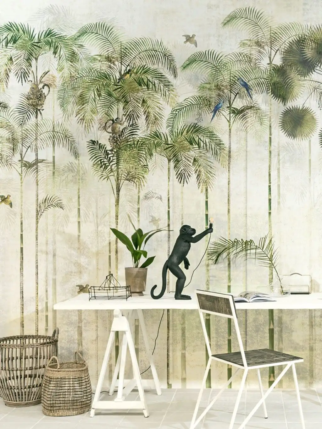 Jungle greenery, col. 1 - Blätter - Bäume - Landschaft - Tapeten mit Vogelmotiven - Tier Tapeten - Multicolor - Masureel