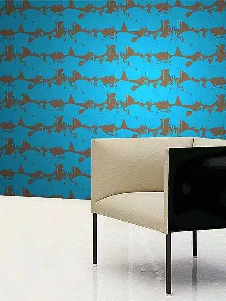 Familienbande, col. 1 - Tapeten mit Vogelmotiven - Tier Tapeten - Anthrazit - Braun - Türkis - Sabine Röhse