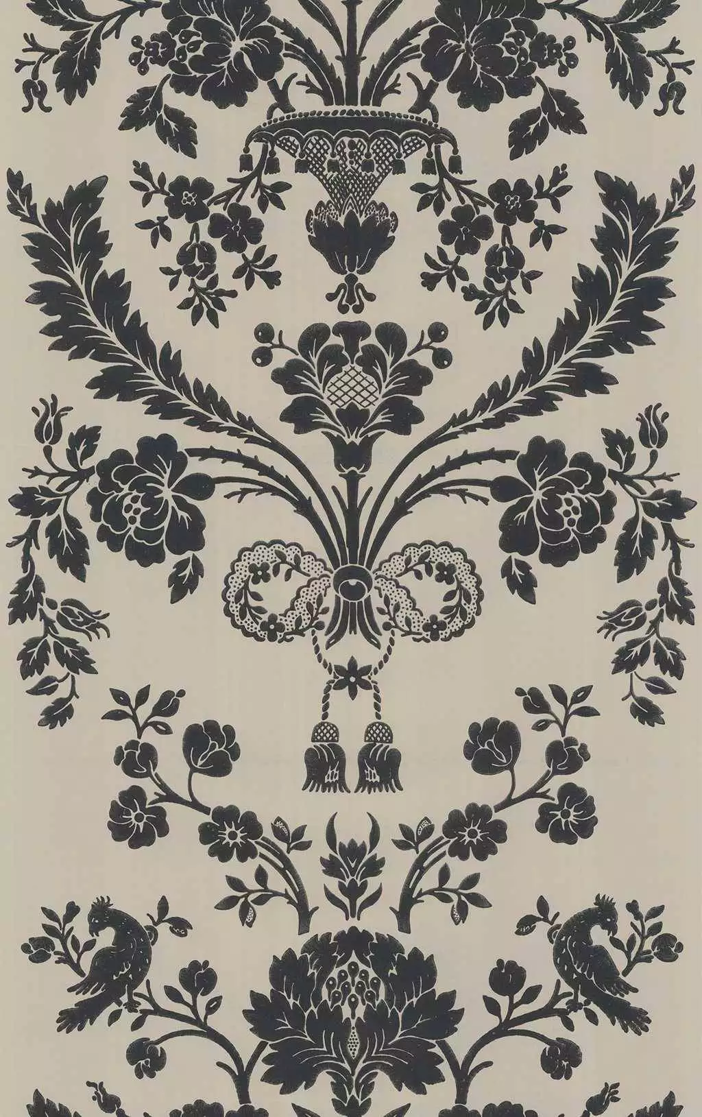 St Antoine, col.10 - Ornamente Tapeten - Hellbraun - Schwarz - Farrow & Ball