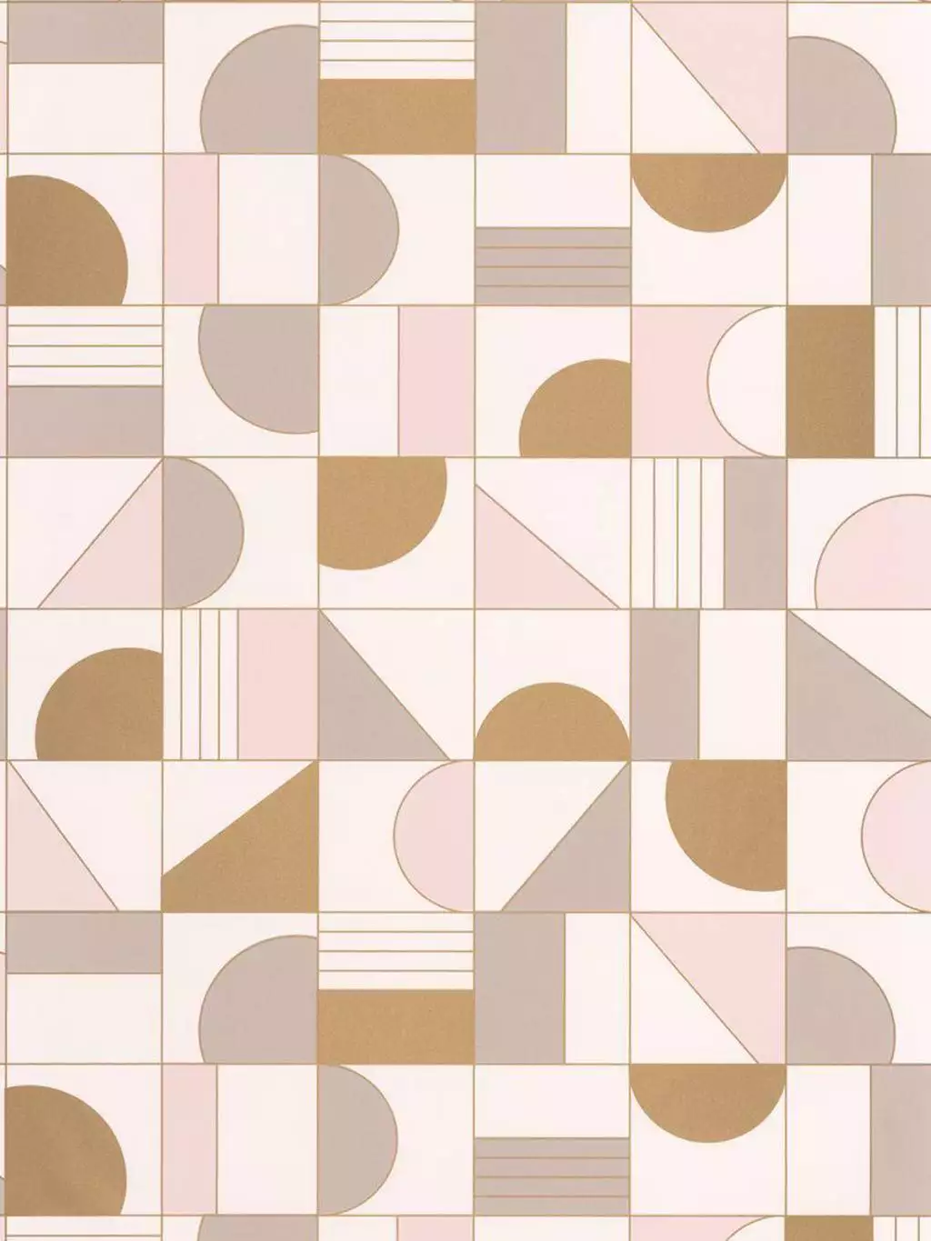 Puzzle Labyrinth, col. 02 - Kreise - Gold - Grau - Rosa - Weiß - Caselio