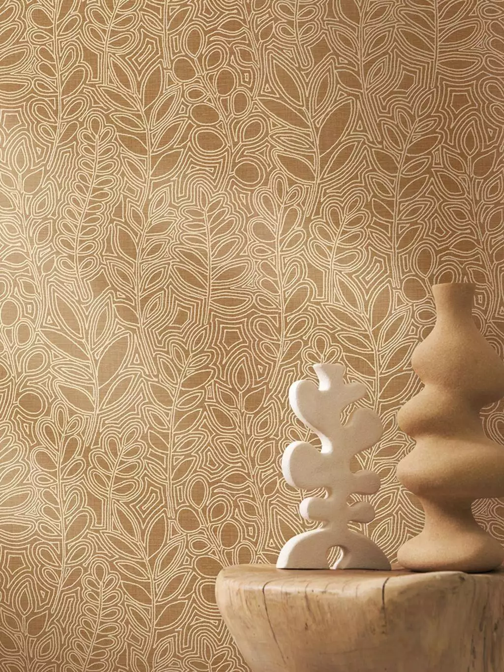 Astragale, col. 10 - Blumen - Blätter - Florale Muster - Beige - Creme - Casamance