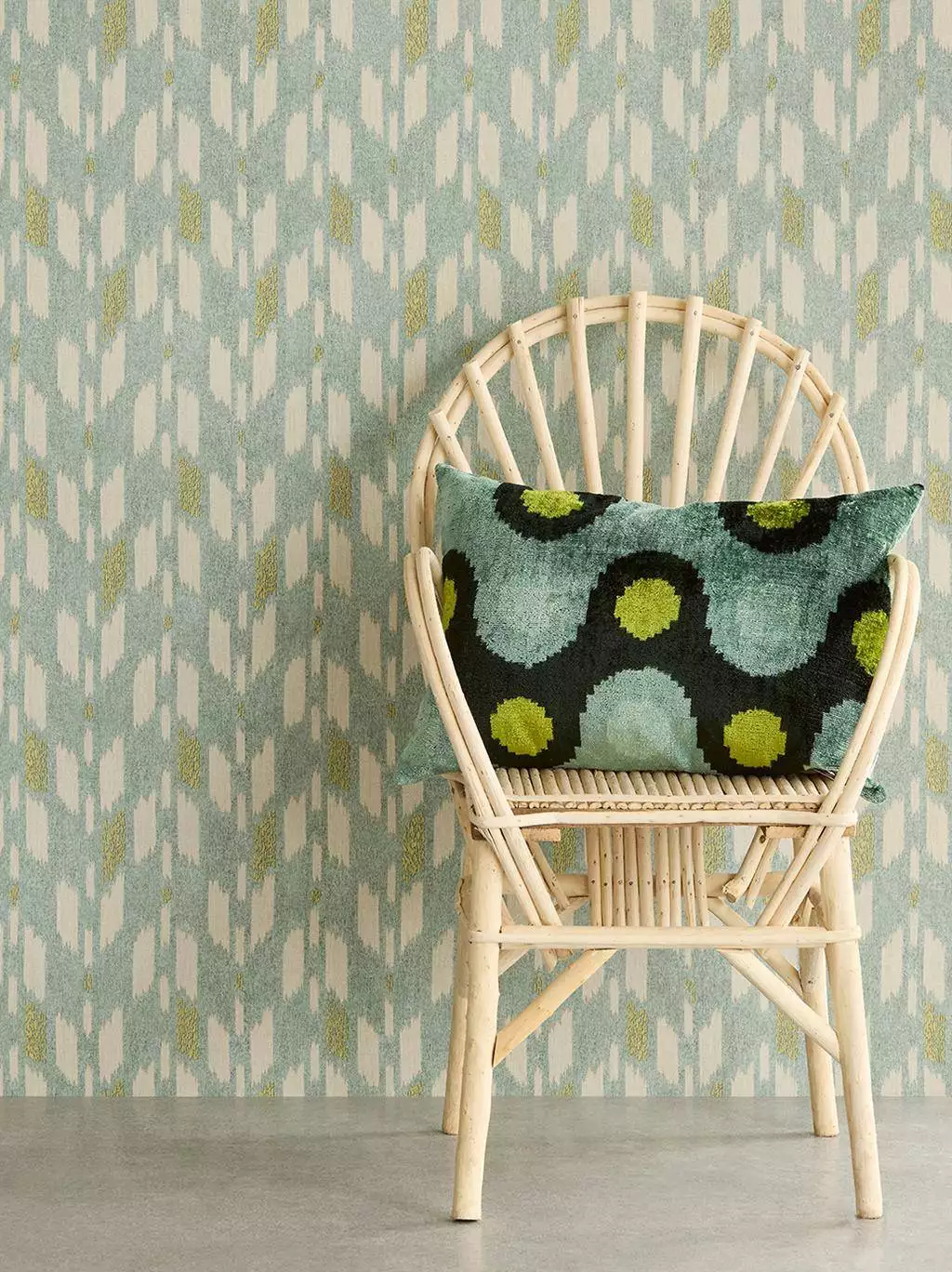 Solange texture, col. 03 - Moderne Muster - Creme - Grün - Türkis - Eijffinger