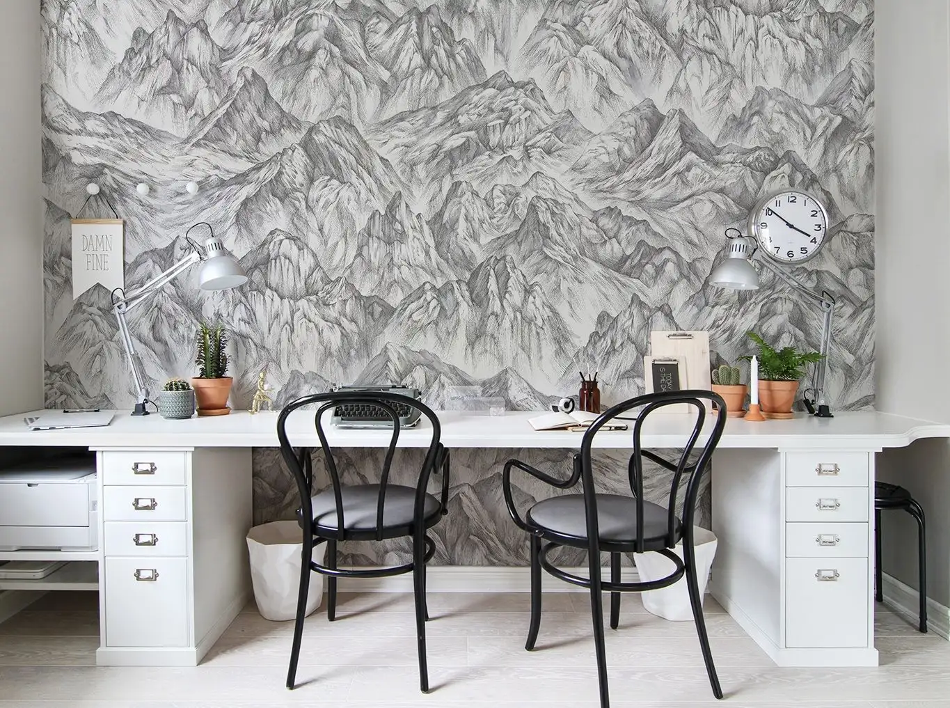 Moon Rock, Surface - Berge - Anthrazit - Creme - Rebel Walls