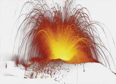 eruption #1 - FotoTapeten - Landschaft - Multicolor - Vlies - Multicolor - Carlos