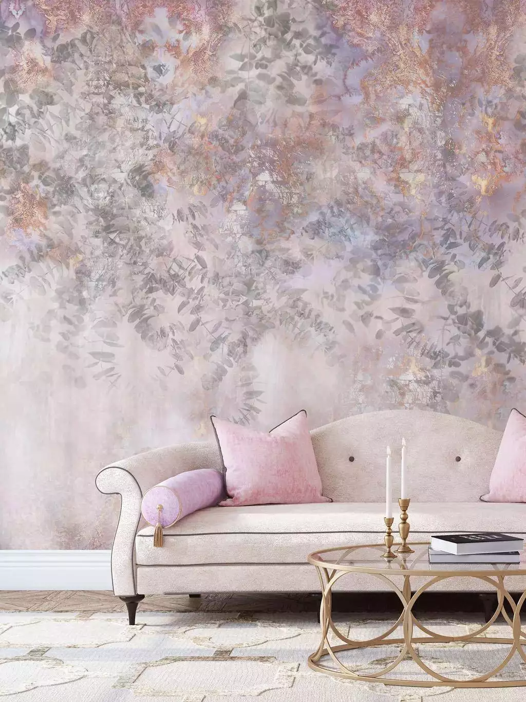 Forever and a Day, col. 02 - Blätter - Mica - Ranken - Gold - Grau - Rosa - Elli Popp