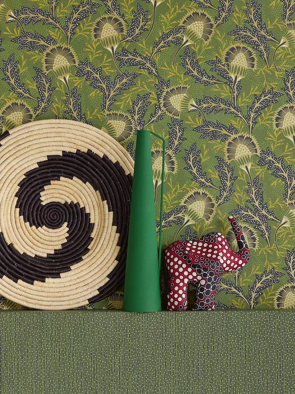 Solange Flower, col. 16 - Blumen - Blätter - Florale Muster - Braun - Creme - Grün - Eijffinger