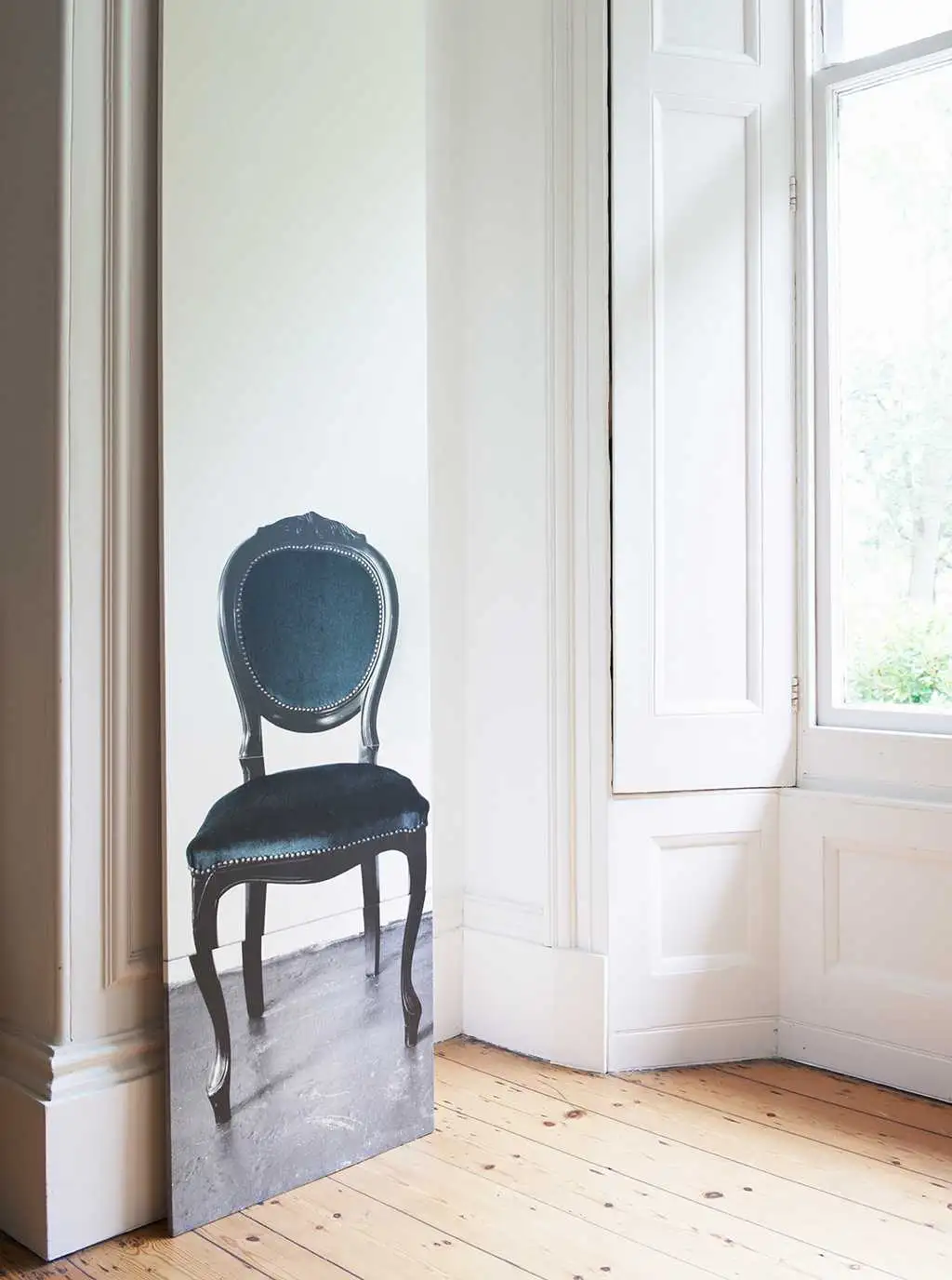 Salon Chair - Stuhl - Anthrazit - Blau - Creme - Deborah Bowness