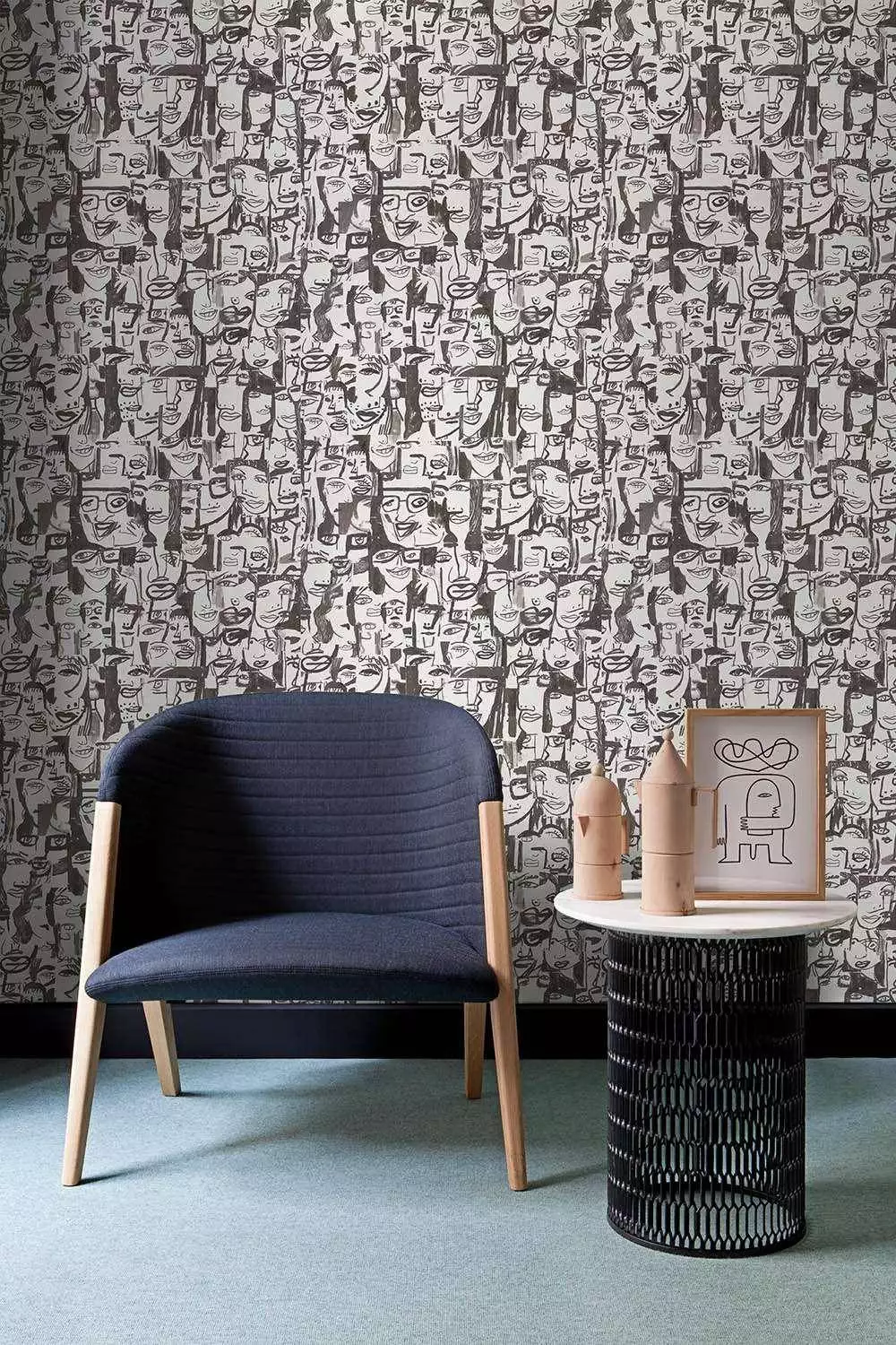 Caras Tres, col.04 - Gesichter - Zeichnungen - Braun - Weiß - Tres Tintas