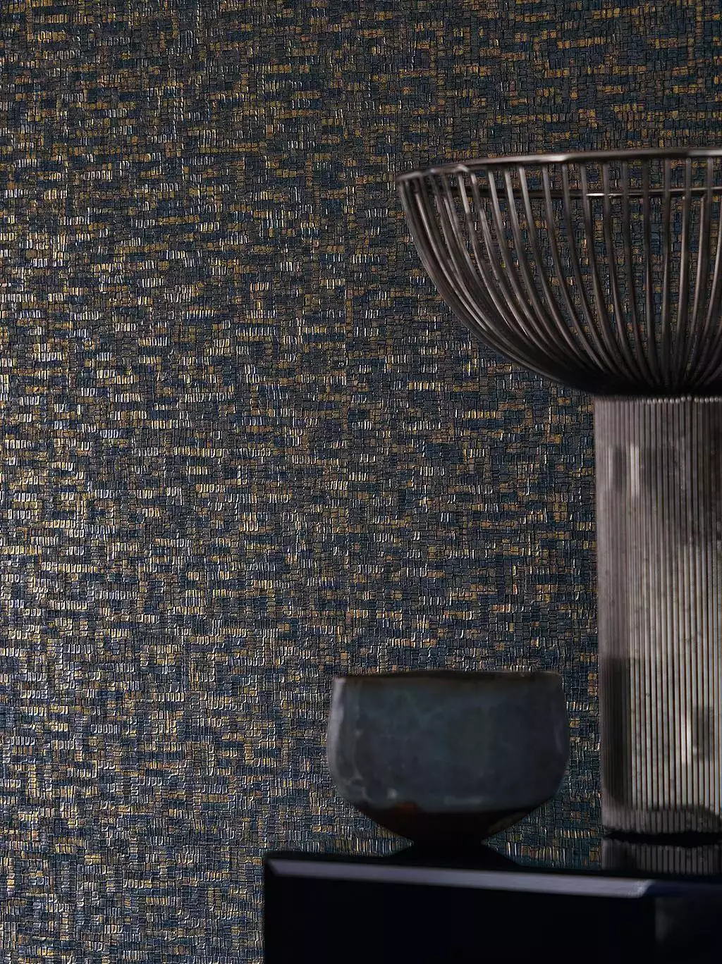 Tessela, col. 80 - Moderne Muster - Mosaik - Anthrazit - Gold - Silber! - Zinn - Casamance