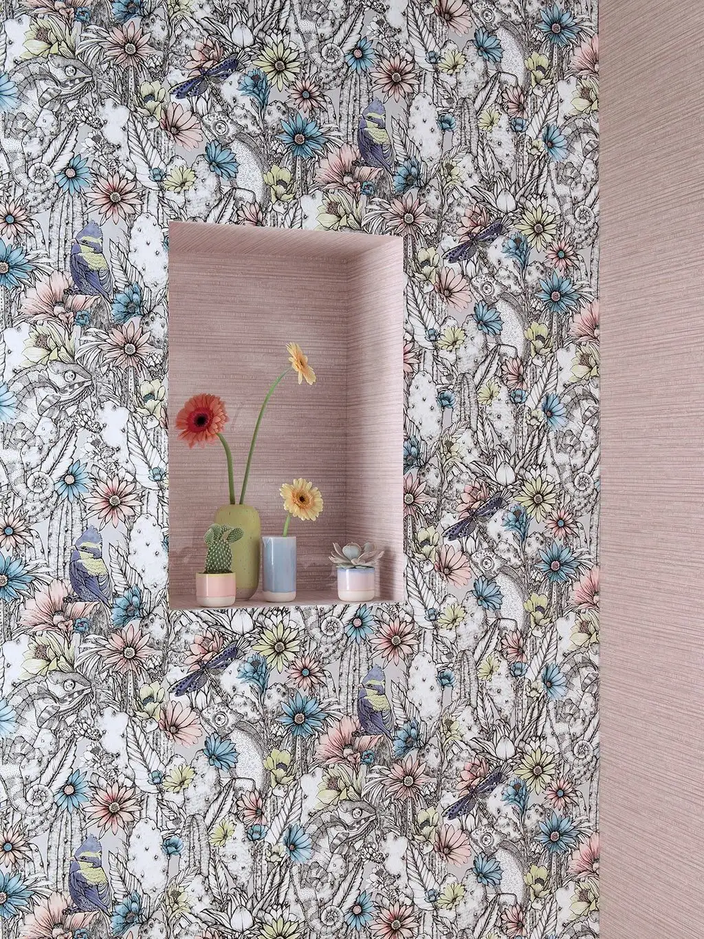 Cactus garden, col. 1 - Blumen - Blätter - Tier Tapeten - Multicolor - Osborne & Little