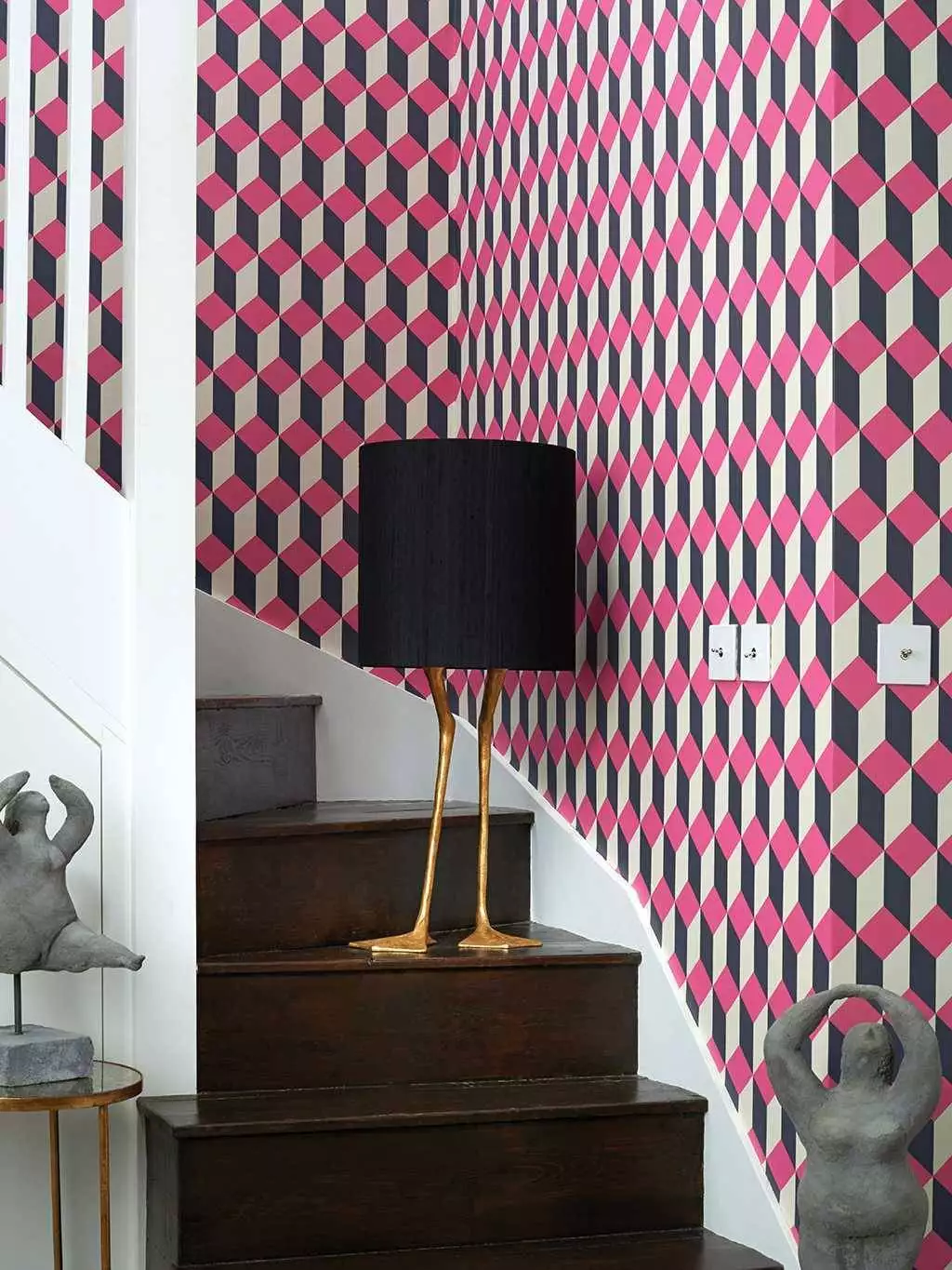 Delano, col.03 - Quadrate/Rechtecke - Anthrazit - Pink - Weiß - Cole & Son