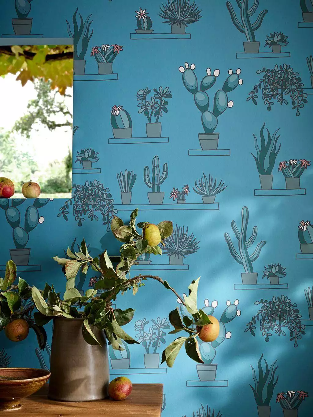 Mr. Straw's Greenhouse, Airforce Blue - Florale Muster - Blau - Little Greene