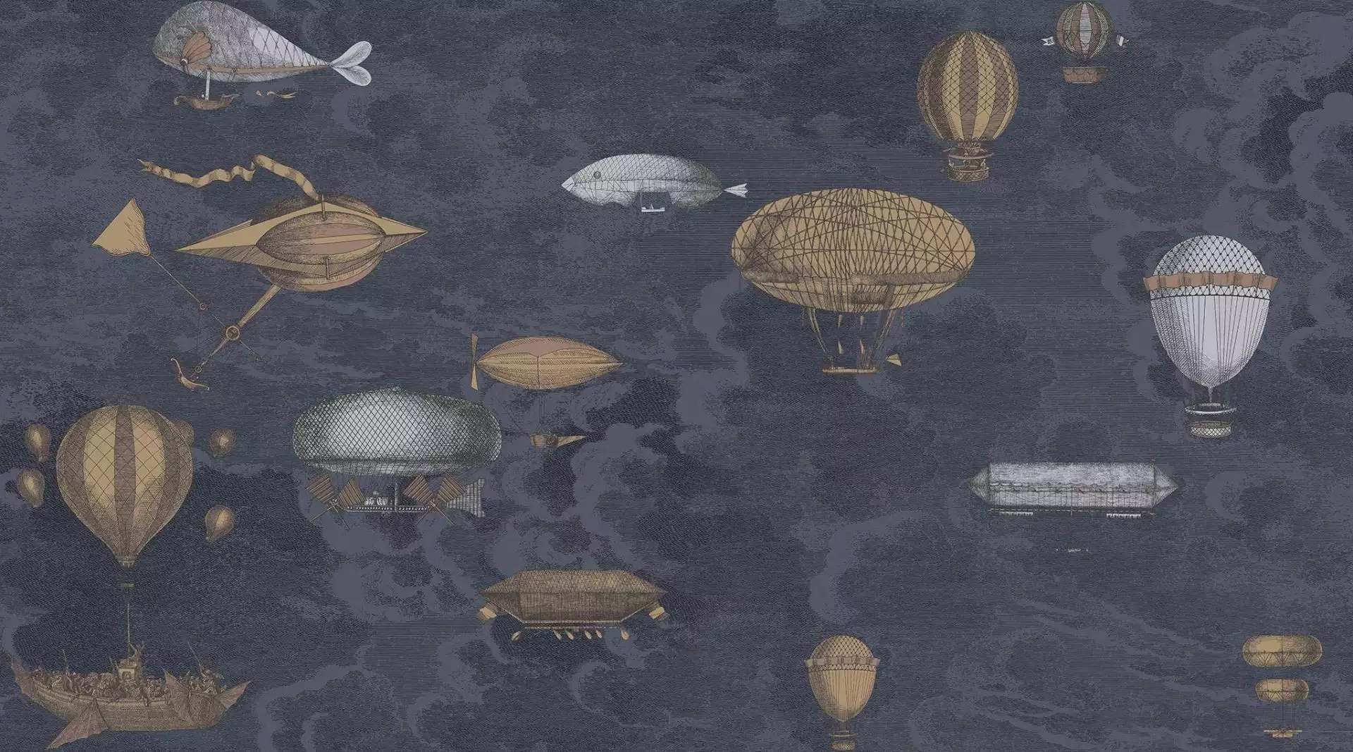 Macchine Volanti, col.02 - Ballons - Flugzeuge - Wolken - Cole & Son