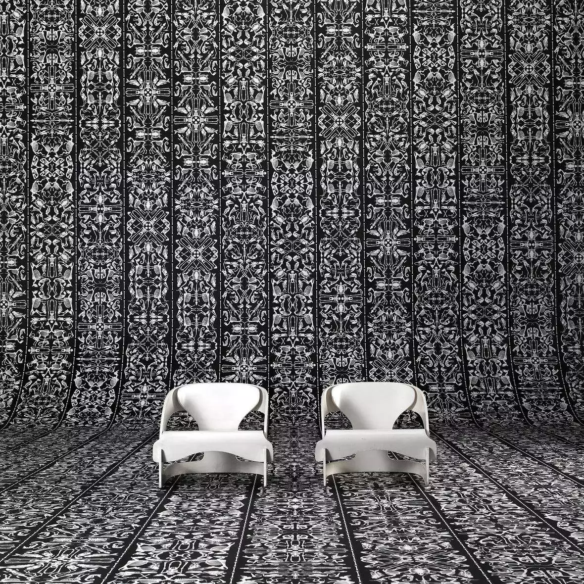 Perished - Tier Tapeten - Schwarz - Weiß - NLXL