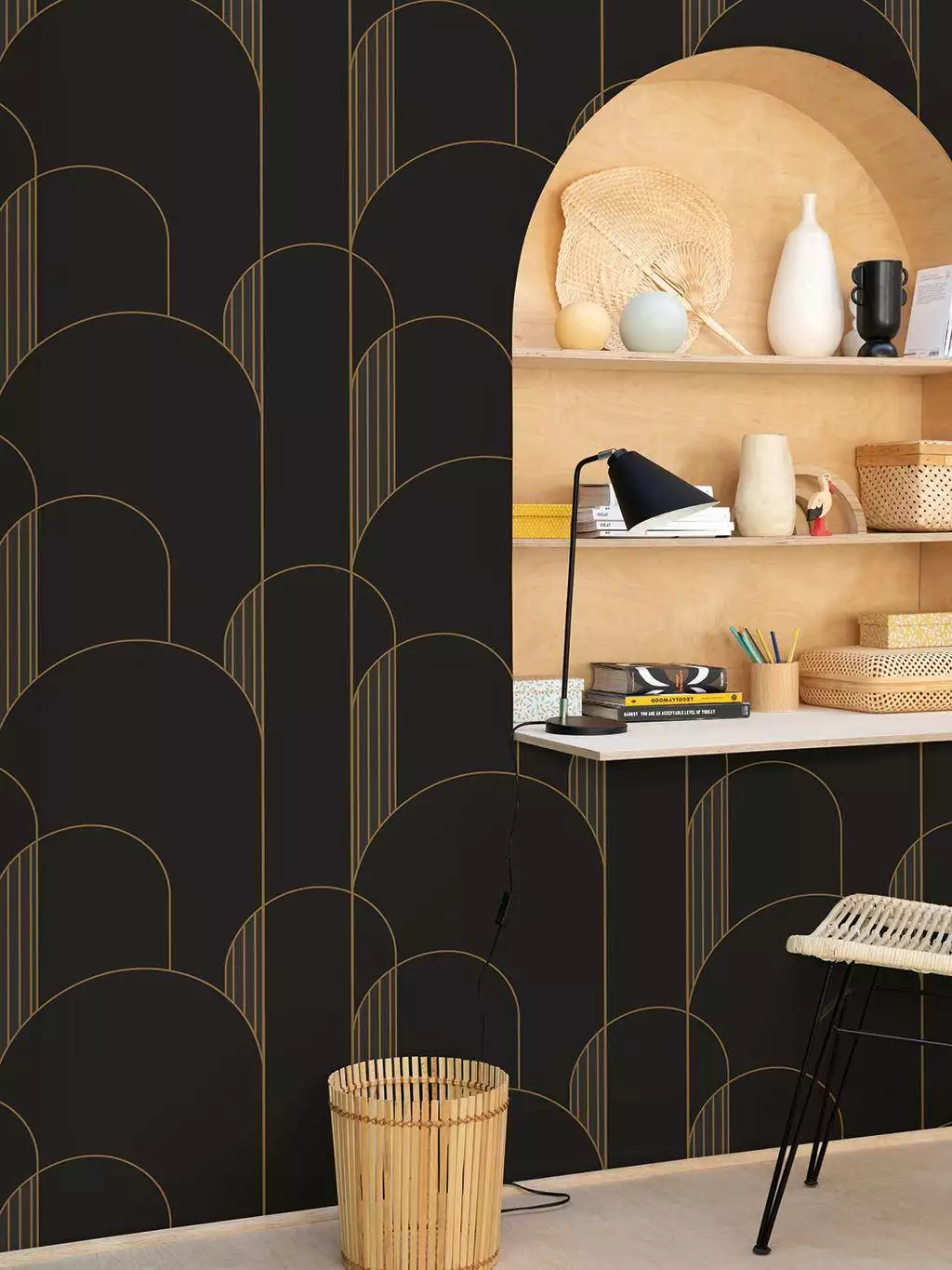 High walls, col. 02 - Graphisch - Gold - Schwarz - Caselio