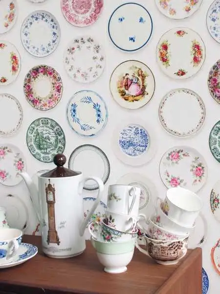 Porzellantapete, bunt - Teller - Multicolor - Weiß - StudioDitte