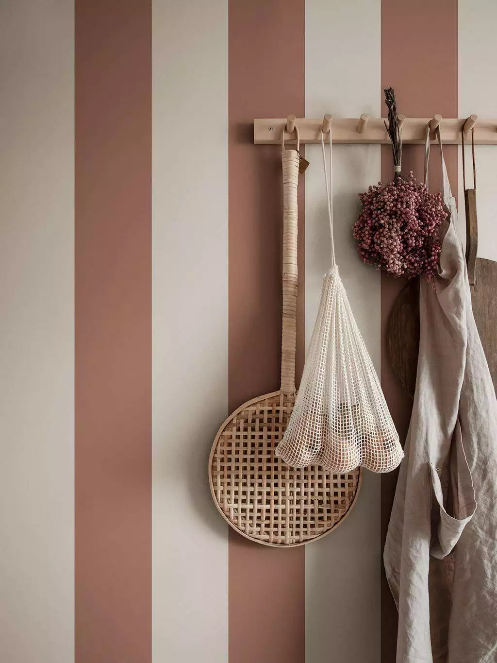 Magnus, burgundy - Blockstreifen - Streifen - Braun - Weiß - Sandberg