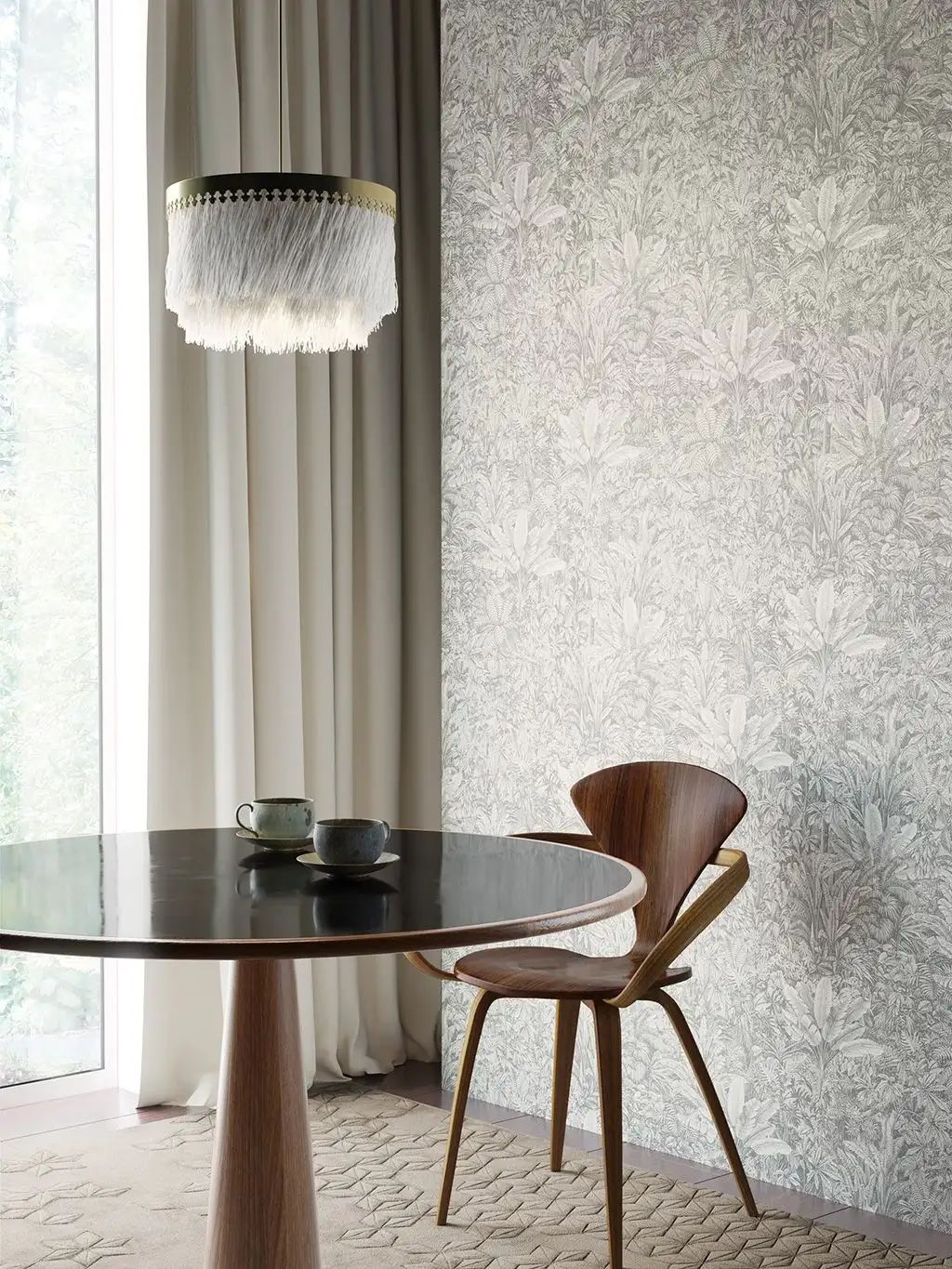 Sauvage, Moonlight - Blätter - Früchte - Kreise - Creme - Grau - Masureel