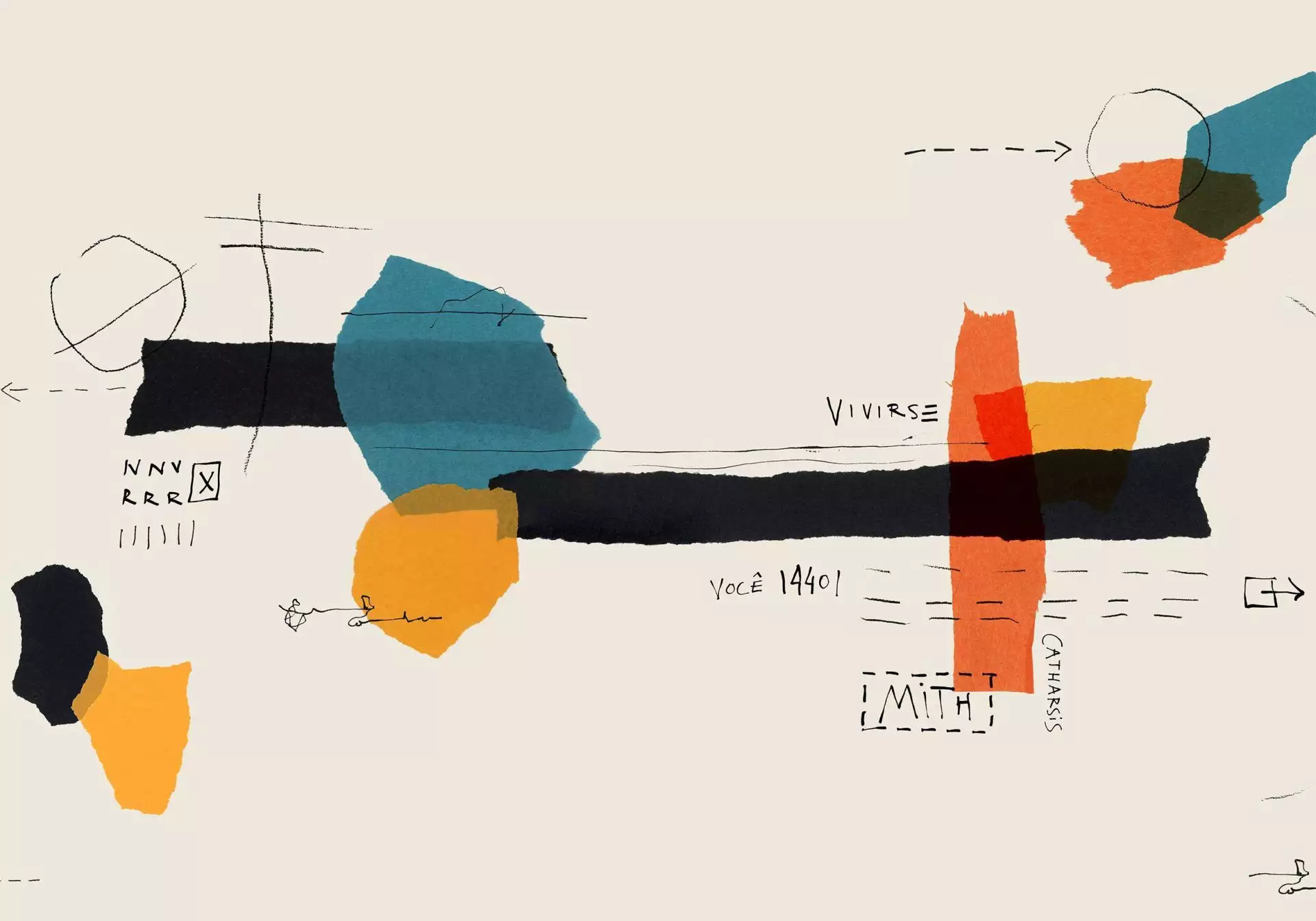 Lettering - FotoTapeten - Grafische Muster - Multicolor - Tres Tintas