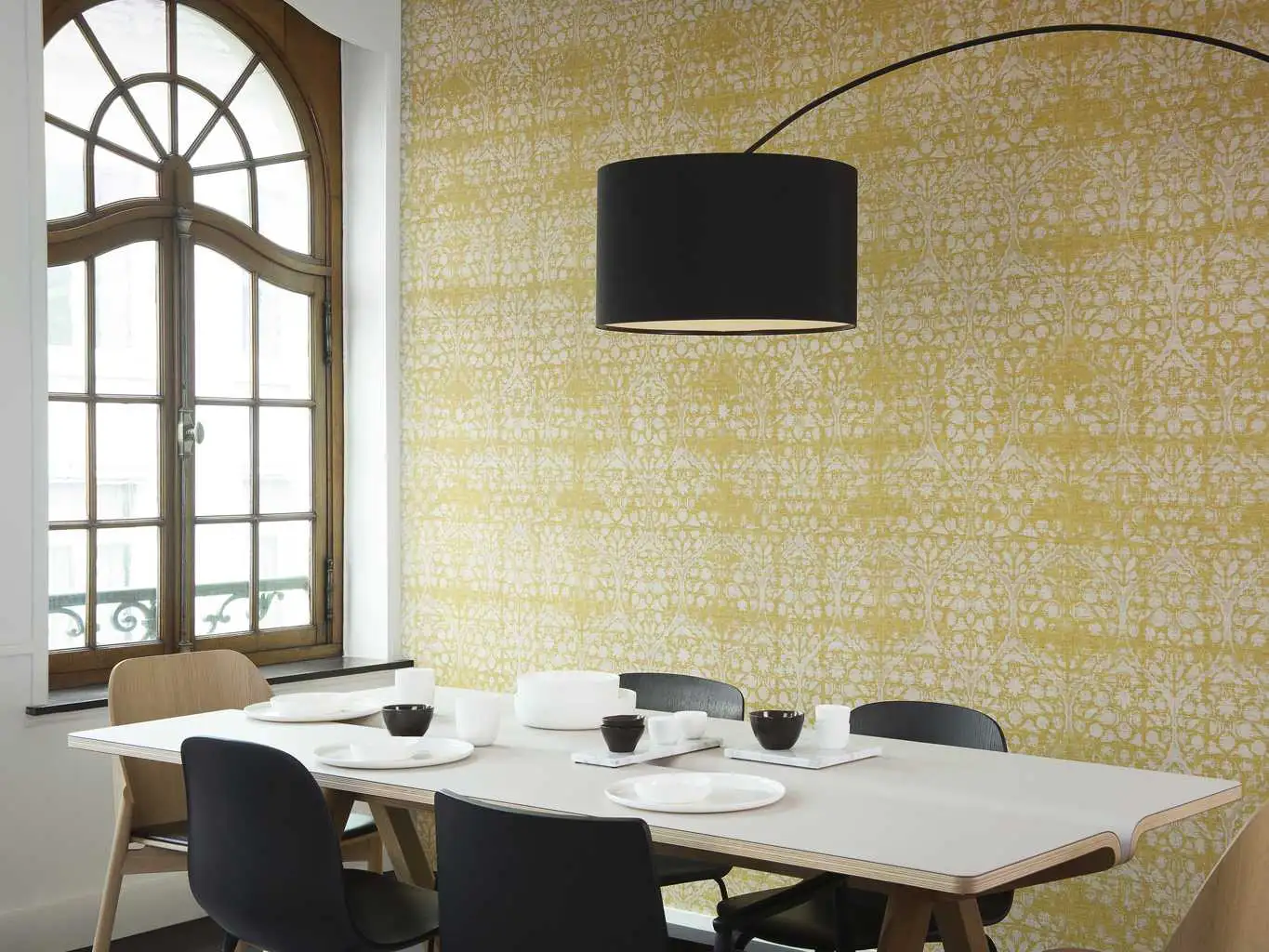 Scent, col.03 - Ornamente Tapeten - Stofftapeten - Creme - Gelb - ARTE