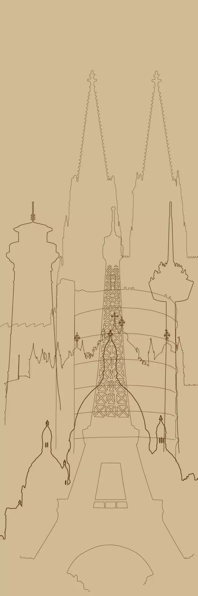 Architecture Panel, col. 02 - Gebäude - Braun - Hellbraun - Sabine Röhse