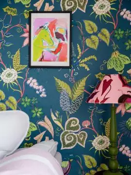 Vida Wallpaper in Cobalt-Blue