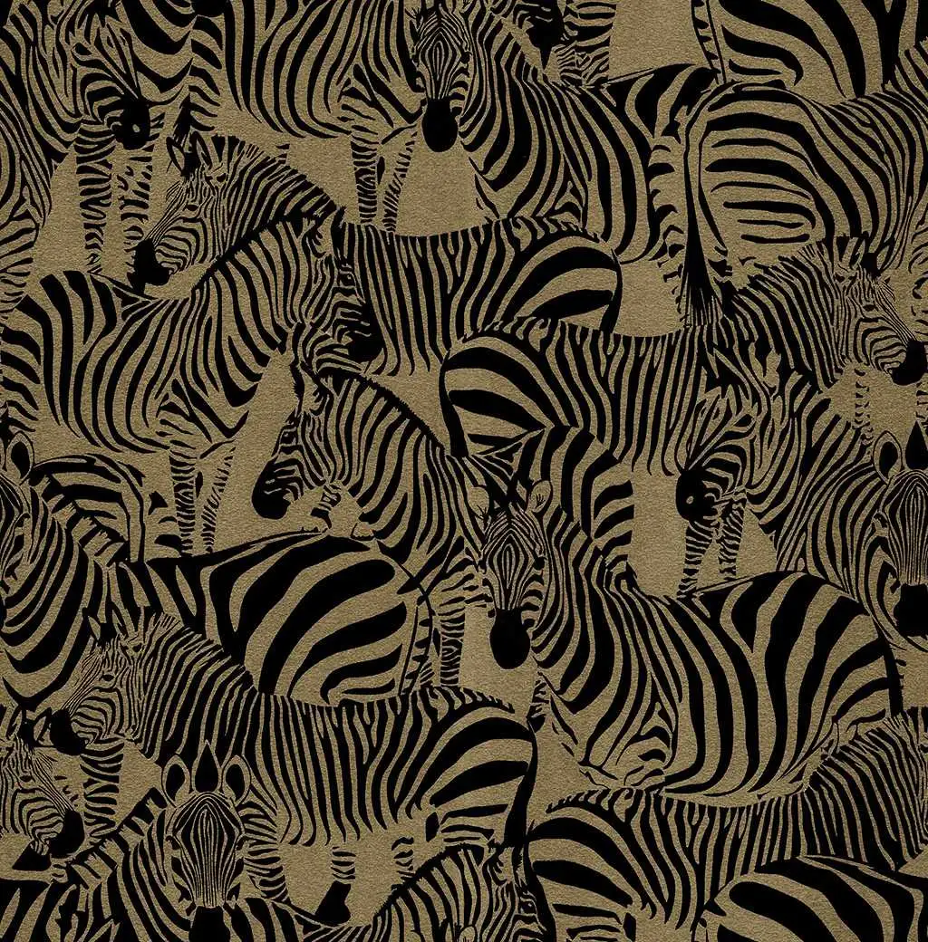 Elfrun, col.04 - Tier Tapeten - Gold - Schwarz - Origin