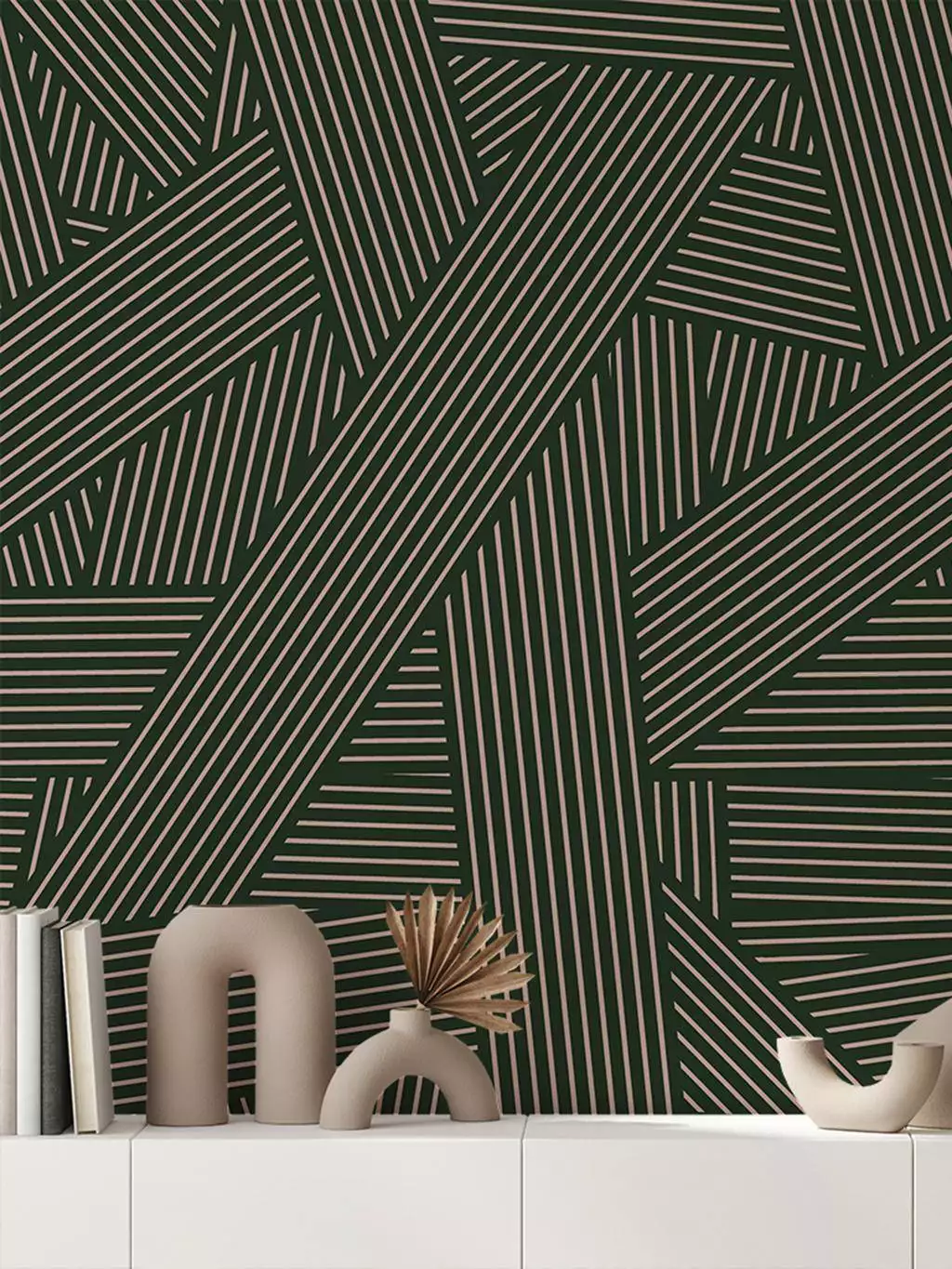 Oblique | Avocado - Grafische Muster - Linie - Streifen - Olive - Rosa - Custhom