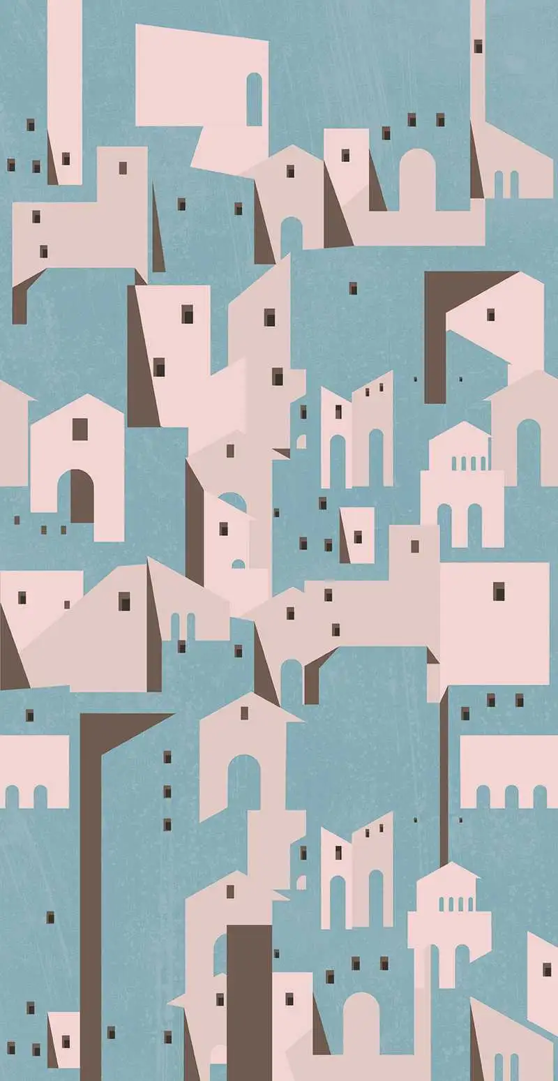 Blue-Pink Edition - Gebäude - Hellbraun - Rosa - Türkis - Carlos