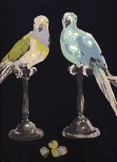 Perroquet, col. 04 - Fauna - Vögel - Multicolor - Schwarz - Osborne & Little