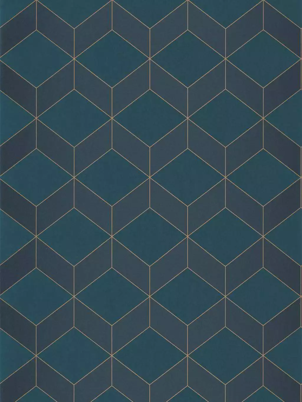 Metro, col. 37 - Grafische Muster - Blau - Gold - Casadeco