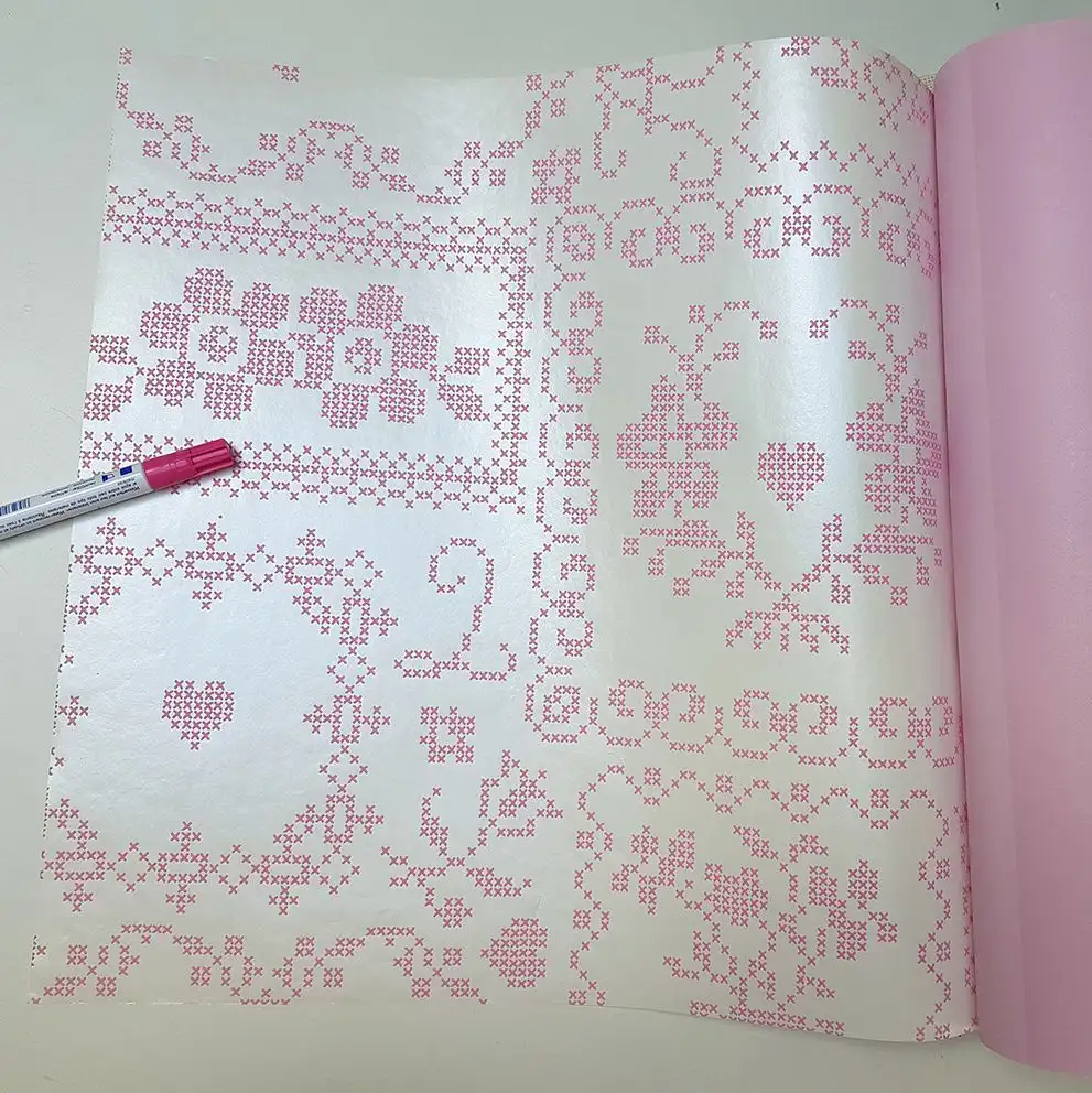 Ruth, col.00 - Stickerei - Perlmutt - Rosa - Weiß - Pip Studio